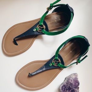 Tommy Hilfiger Blue Green T-Strap Sandal